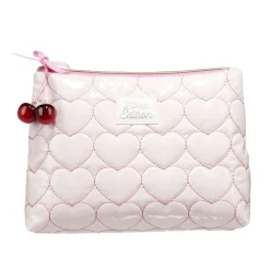 Trousse de toilette coton motif coeur rose 15,5x21cm < Gifi Best