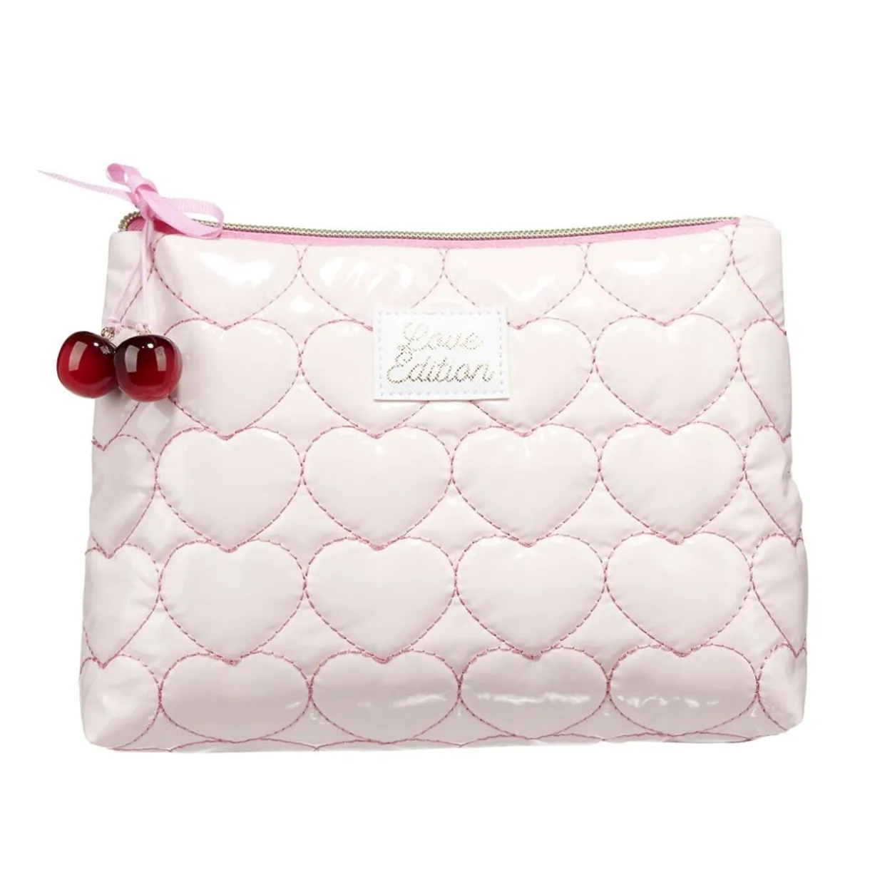 Trousse de toilette coton motif coeur rose 15,5x21cm < Gifi Best