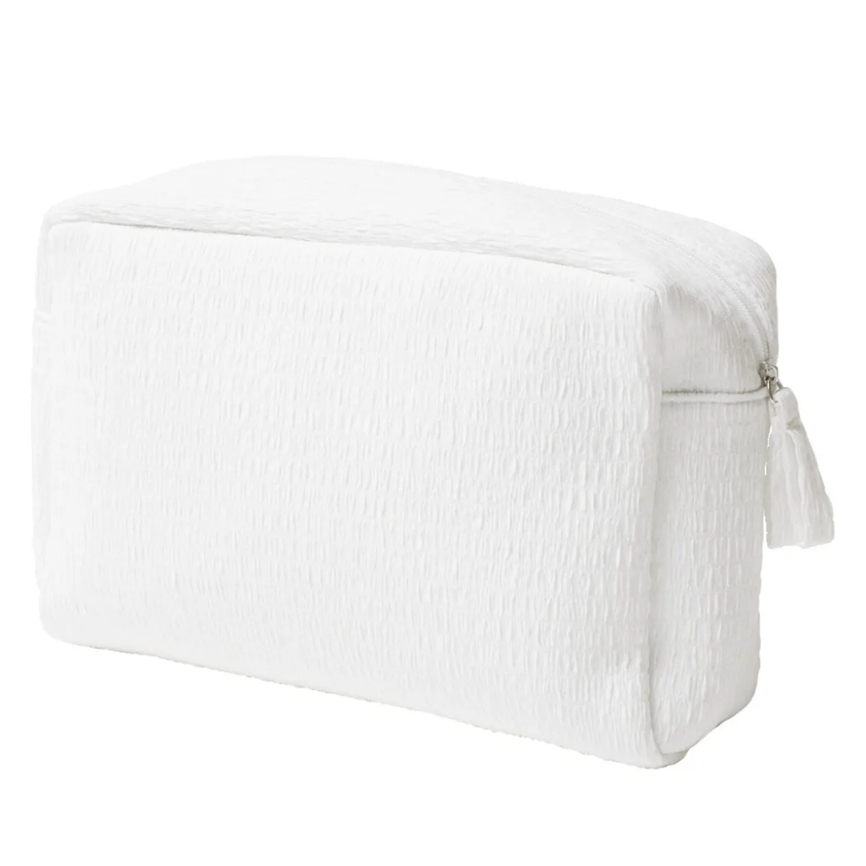 Trousse de toilette en tissu 20x6xH13cm (2 modèles blanc ou ocre)