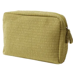 Trousse de toilette en tissu 20x6xH13cm (2 modèles blanc ou ocre)