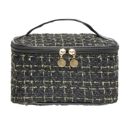 Trousse de toilette et maquillage vanity 22x14xH12cm - 2 modèles noir ou blanc