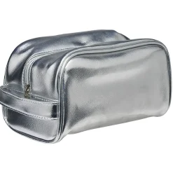 Trousse de toilette simili 20x13xH8cm (2 modèles rose ou argentée)