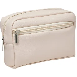 Trousse de toilette simili 20x13xH8cm (2 modèles rose ou argentée)