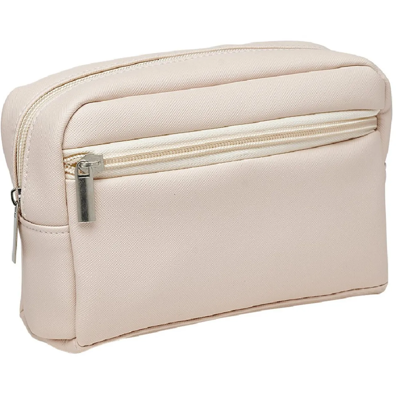 Trousse de toilette simili 20x13xH8cm (2 modèles rose ou argentée)
