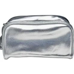 Trousse de toilette simili 20x13xH8cm (2 modèles rose ou argentée)