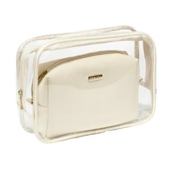 Trousse de toilette transparente L23xH16cm avec pochette simili assortie < Gifi New