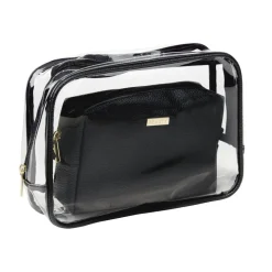 Trousse de toilette transparente L23xH16cm avec pochette simili assortie < Gifi New