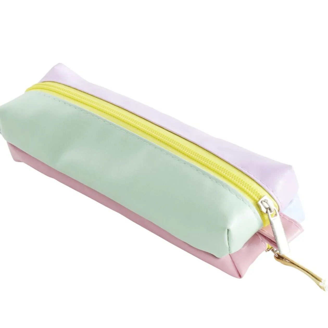 Trousse double ouverture simili multicolore pastel L20cm