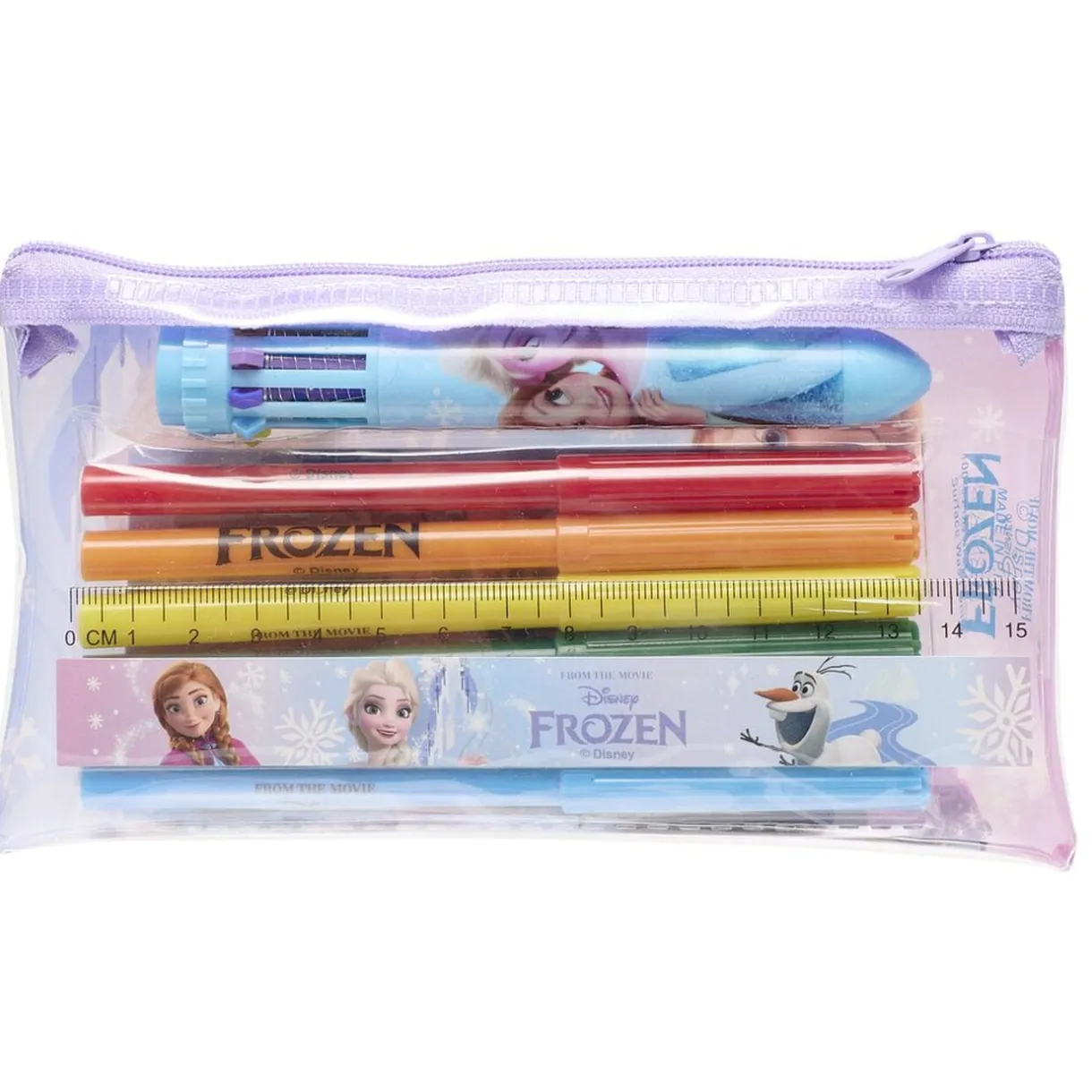 Trousse garnie La Reine des Neiges bleu et violet 18 pièces < Gifi Outlet
