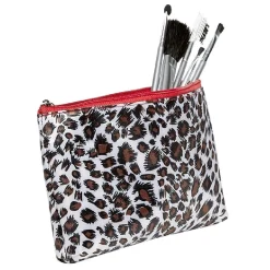 Trousse à maquillage motif léopard avec pinceau x5 < Gifi Online