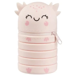 Trousse silicone rétractable animal mignon Ø6,5xL11,5cm (capybara ou axolotl) < Gifi