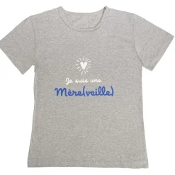 T-shirt Je suis une mère(veille) gris