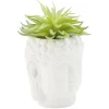 Tête Bouddha avec plante