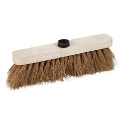 Tête de balai en bois et fibres de coco