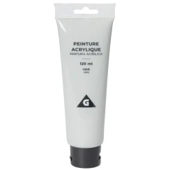 Tube peinture acrylique 120ml gris