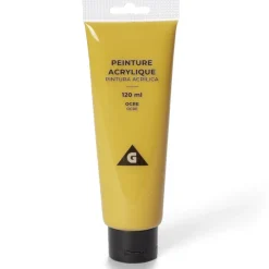 Tube peinture acrylique 120ml jaune ocre < Gifi Discount