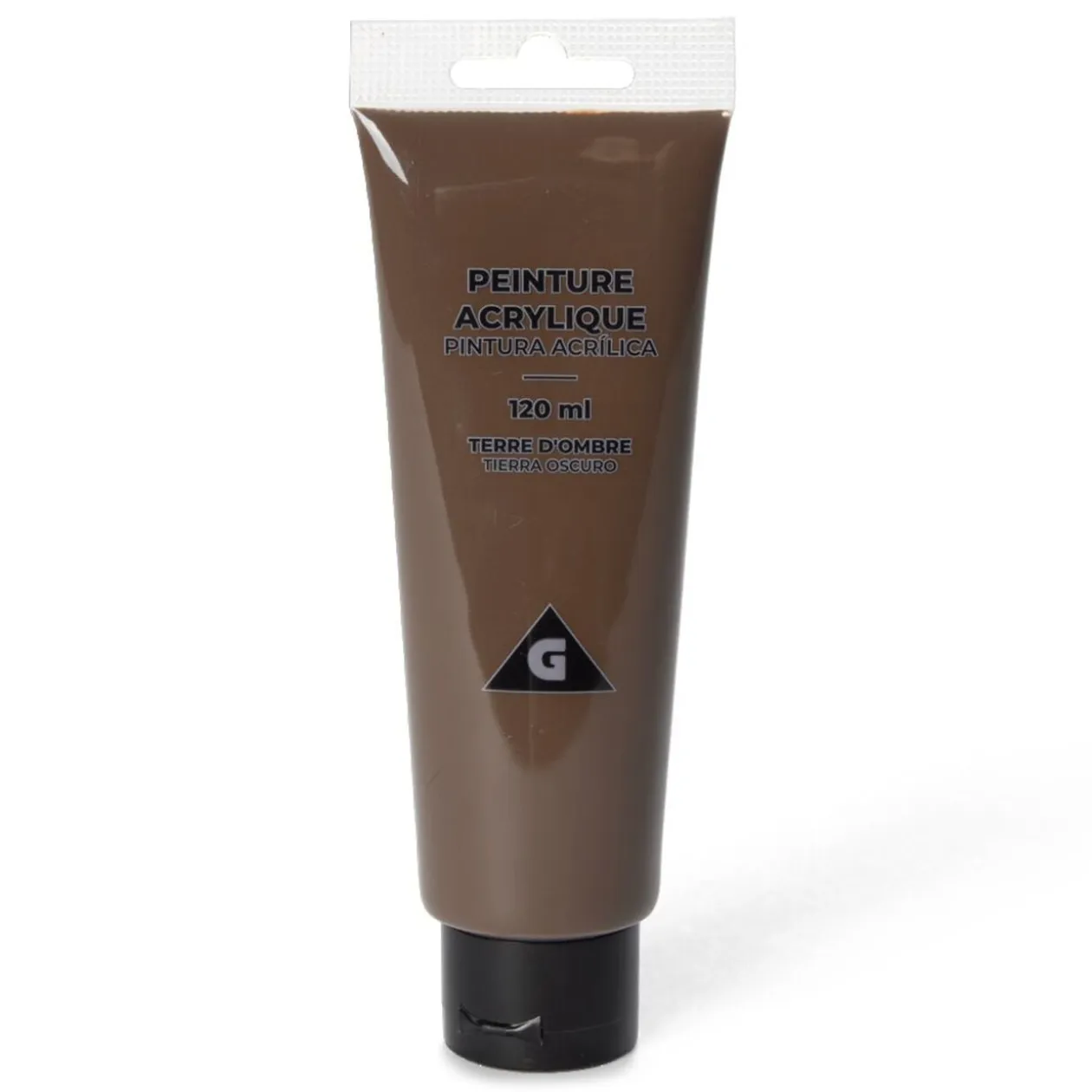 Tube peinture acrylique 120ml terre d'ombre