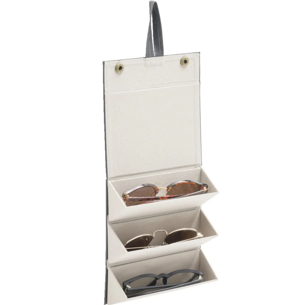 Étui à lunettes pour 3 paires organisateur de voyage simili noir 16x13xH6cm < Gifi Clearance
