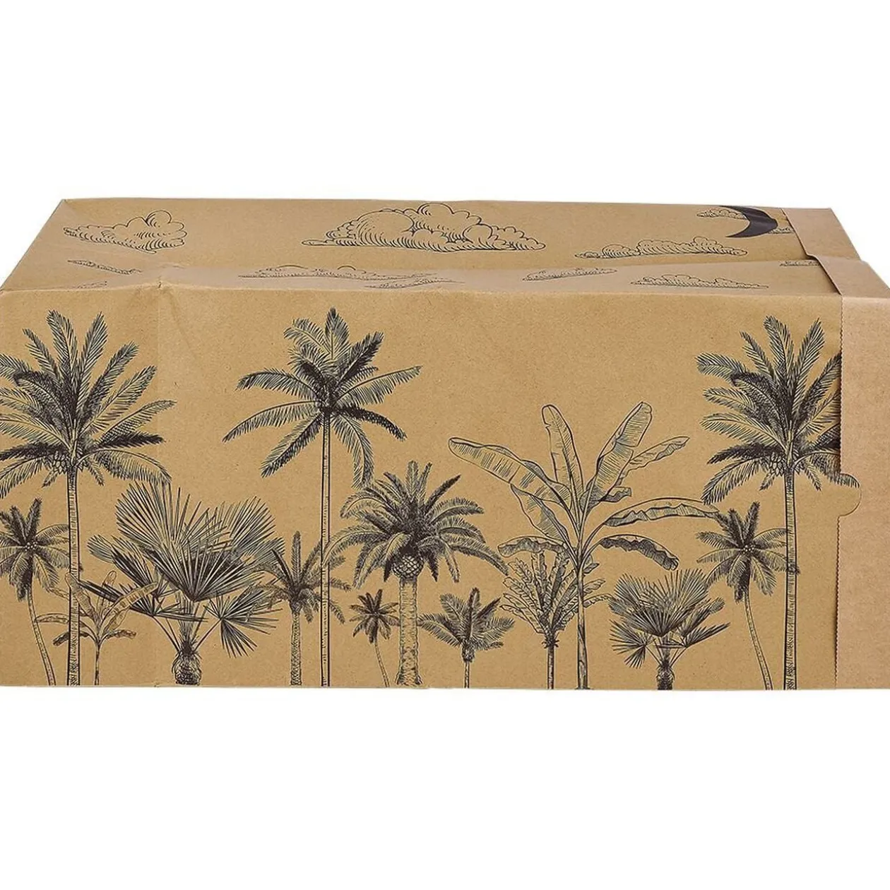 Tunnel de jeu pour chat carton motif palmier 60x27xH22cm