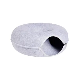 Tunnel pour chat en feutrine grise Ø50xH20cm < Gifi New