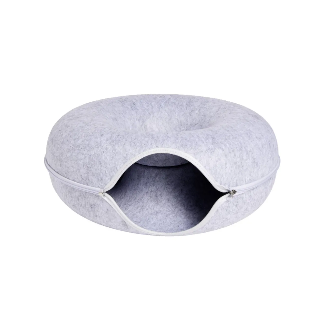 Tunnel pour chat en feutrine grise Ø50xH20cm < Gifi New
