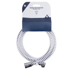 Tuyau flexible de douche plastique gris et blanc 1,5m < Gifi Discount