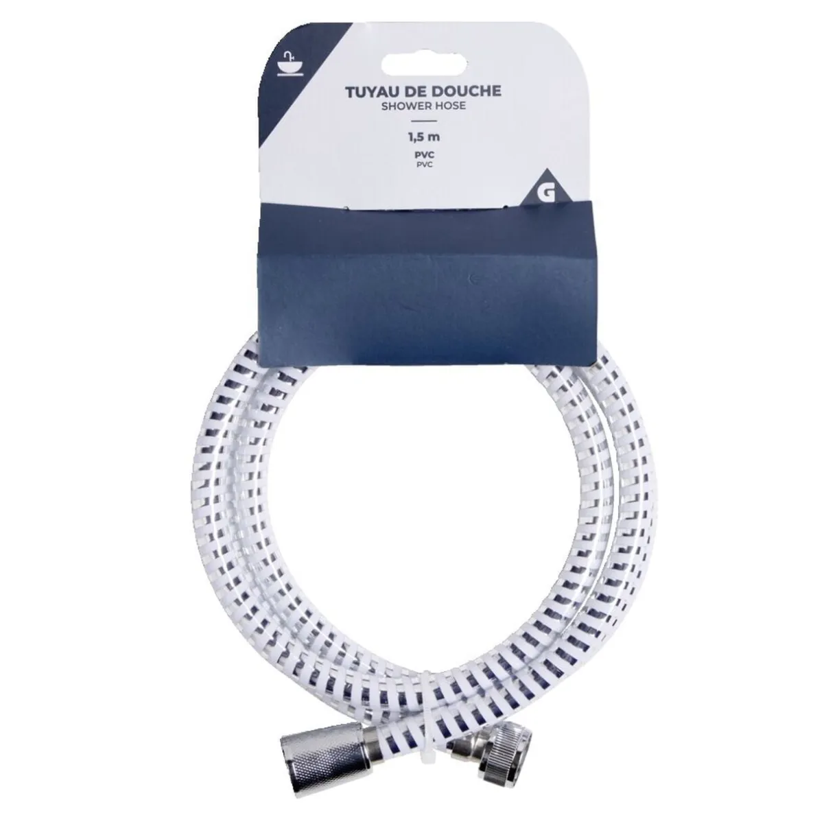 Tuyau flexible de douche plastique gris et blanc 1,5m < Gifi Discount