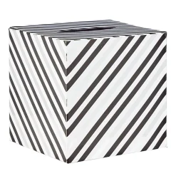 Urne d'anniversaire motif rayé noir et blanc en carton