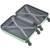 Valise cabine 26L lowcost trolley 4 roulettes amovibles plastique ABS vert < Gifi Outlet