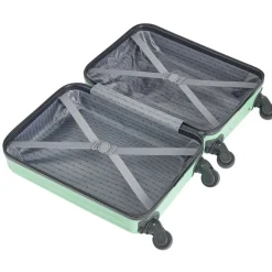 Valise cabine 26L lowcost trolley 4 roulettes amovibles plastique ABS vert < Gifi Outlet