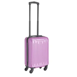 Valise cabine 26L lowcost trolley 4 roulettes amovibles plastique ABS violet