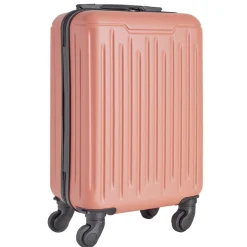 Valise cabine 26L lowcost trolley 4 roulettes amovibles plastique ABS corail < Gifi Best