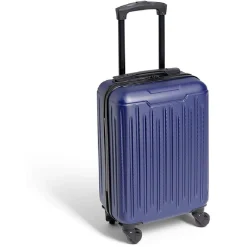 Valise cabine 26L rigide trolley 4 roues amovibles 51cm bleue < Gifi Outlet