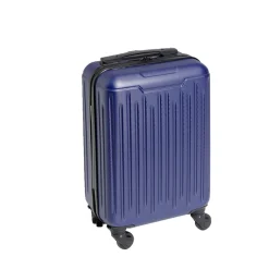 Valise cabine 26L rigide trolley 4 roues amovibles 51cm bleue < Gifi Outlet