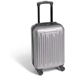 Valise cabine 26L rigide trolley 4 roues amovibles 51cm grise