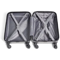 Valise cabine 26L rigide trolley 4 roues amovibles 51cm grise
