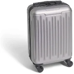 Valise cabine 26L rigide trolley 4 roues amovibles 51cm grise