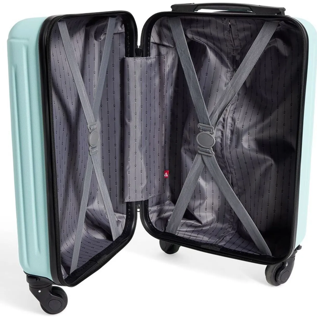 Valise cabine 26L rigide trolley 4 roues amovibles 51cm bleu clair < Gifi Best