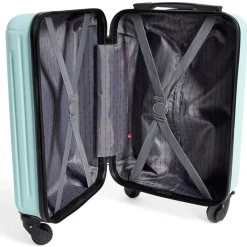 Valise cabine 26L rigide trolley 4 roues amovibles 51cm rose < Gifi Outlet