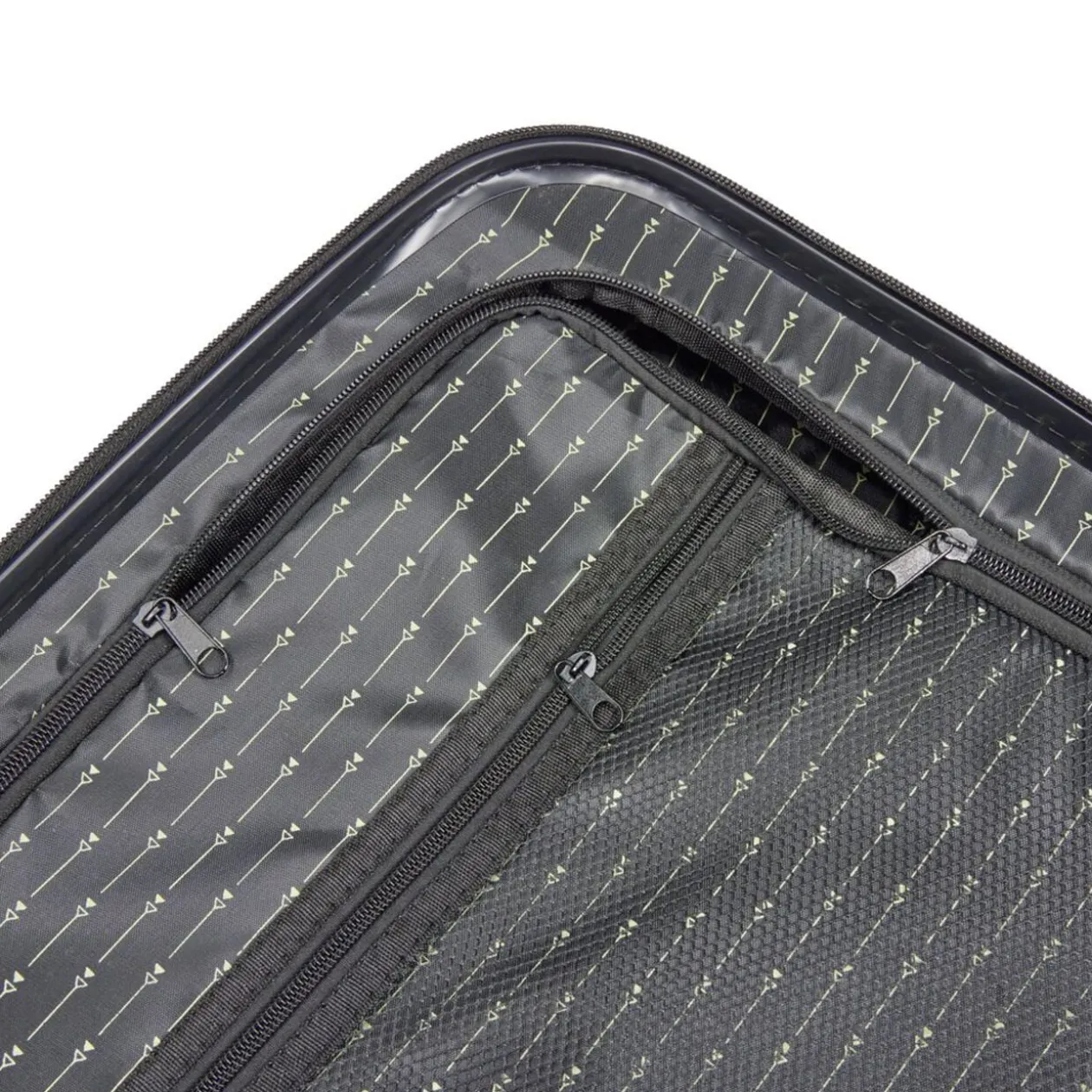 Valise cabine 64L trolley plastique ABS motif tropical avec cadenas 44x26xH67cm