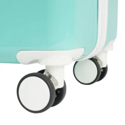 Valise cabine 94L trolley 4 roulettes dégradé bleu et blanc 49,5x29,5xH77,5cm