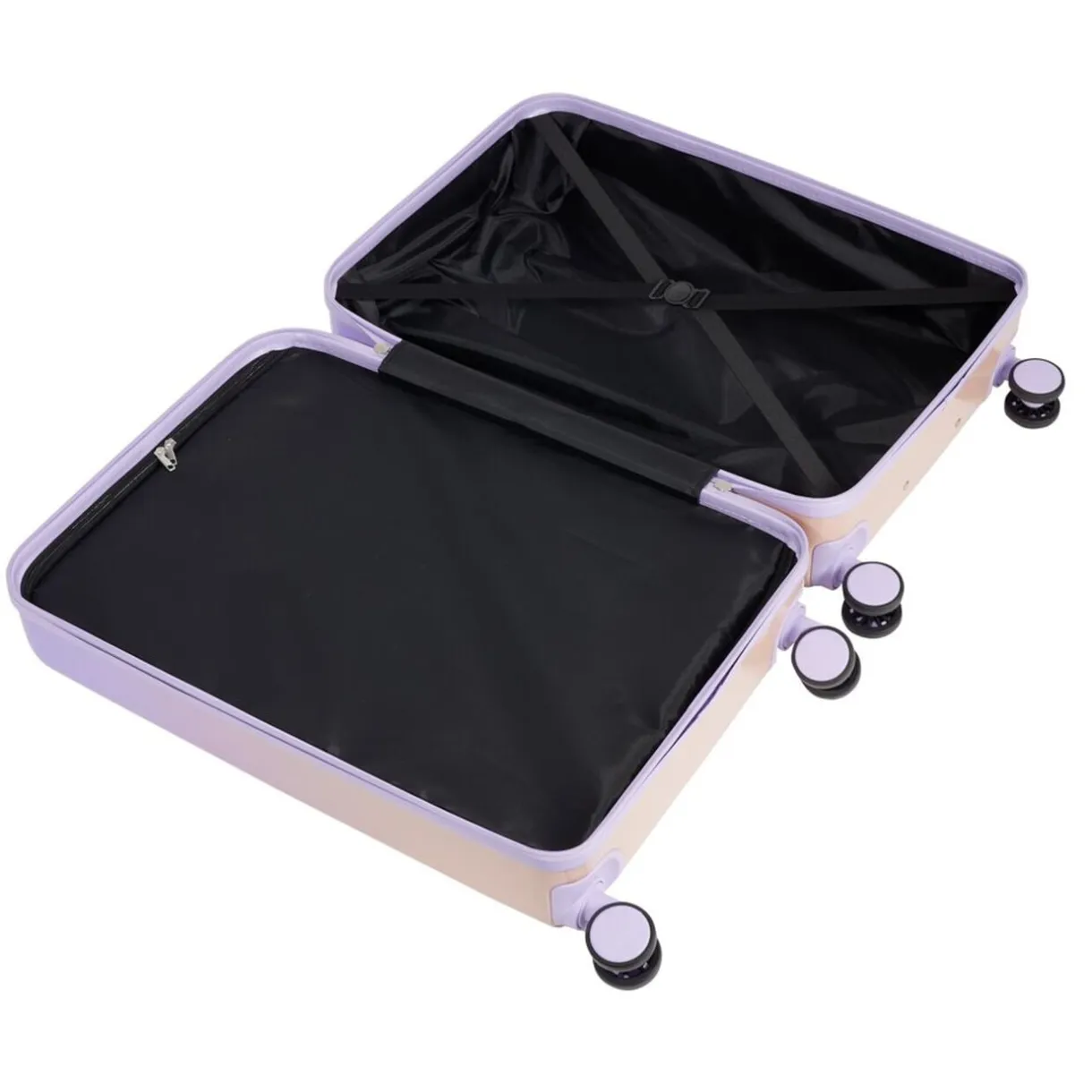 Valise cabine 32L trolley 4 roulettes dégradé violet et rose 35x20xH55cm < Gifi Outlet