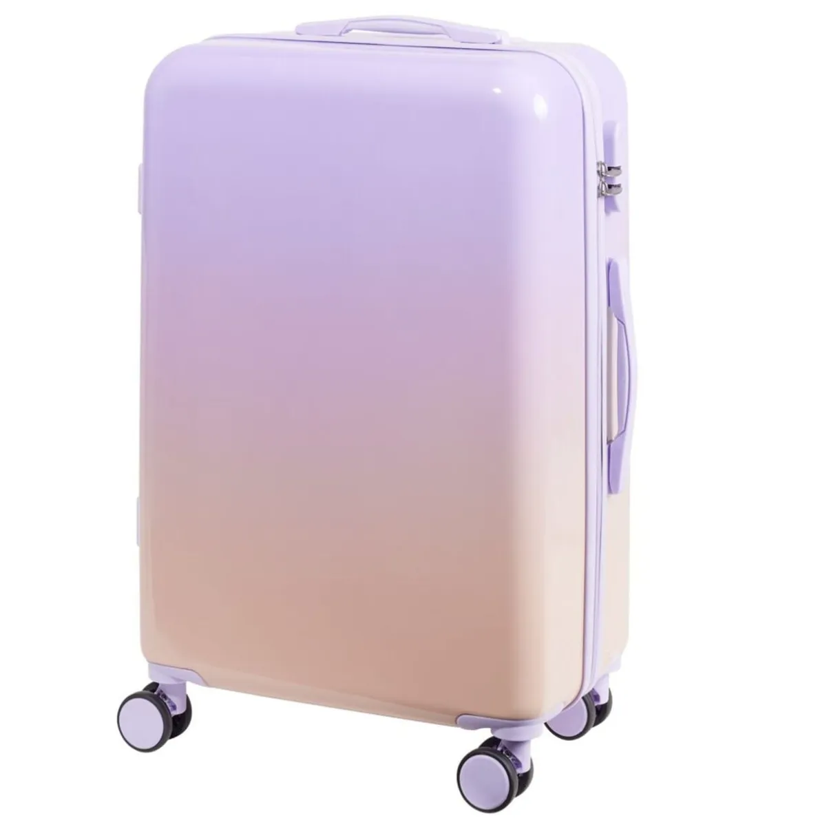 Valise cabine 32L trolley 4 roulettes dégradé violet et rose 35x20xH55cm < Gifi Outlet