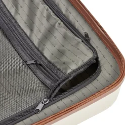 Valise cabine plastique ABS beige et marron avec cadenas 67x26xH44cm < Gifi