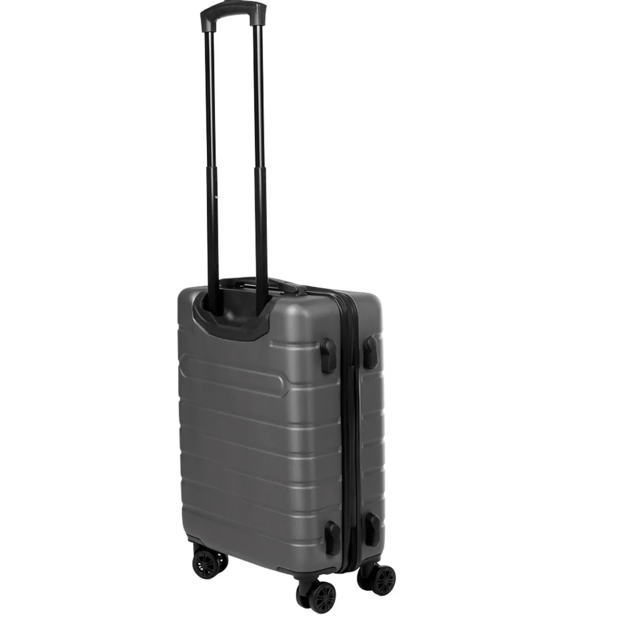 Valise cabine plastique rigide 4 roues gris H50cm < Gifi Online