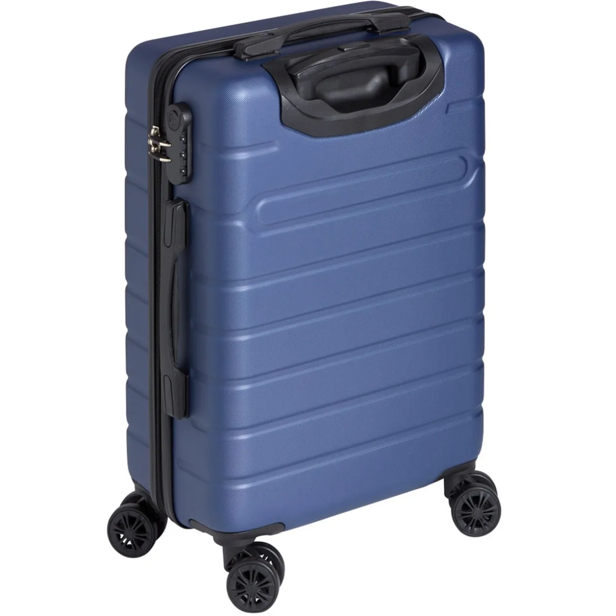 Valise cabine plastique rigide 4 roues bleue H56cm