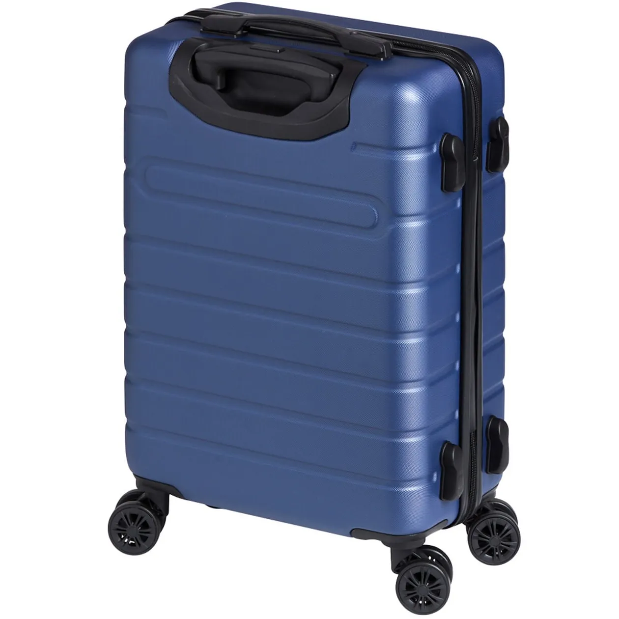 Valise cabine plastique rigide 4 roues bleue H56cm
