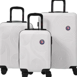 Valise cabine rigide 4 roues plastique ABS blanc 45x35xH50cm