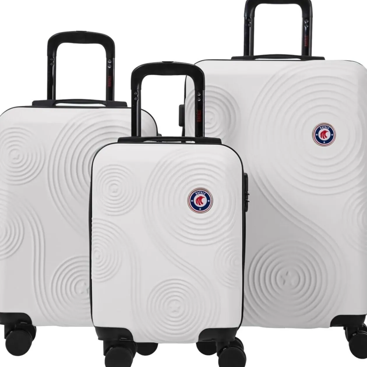 Valise cabine rigide 4 roues plastique ABS blanc 45x35xH50cm