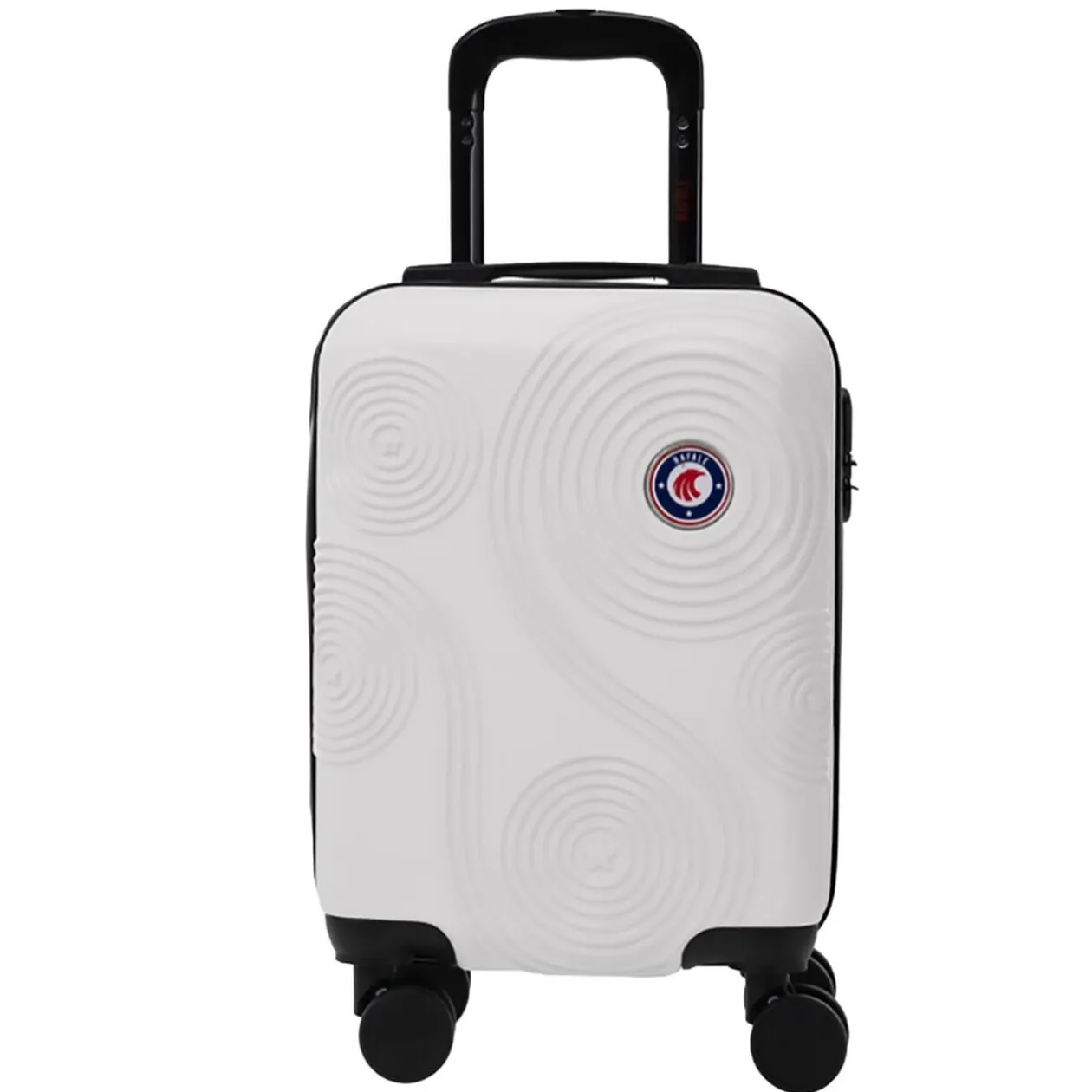 Valise cabine rigide 4 roues plastique ABS blanc 45x35xH50cm